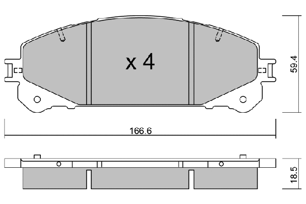 BPTO-1016 AISIN Комплект тормозных колодок, дисковый тормоз (фото 1)