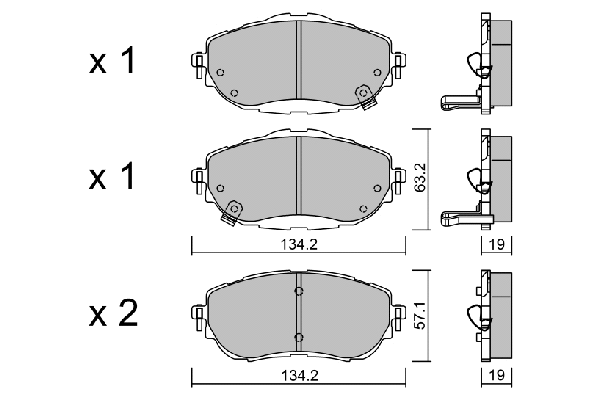 BPTO-1020 AISIN Комплект тормозных колодок, дисковый тормоз (фото 1)