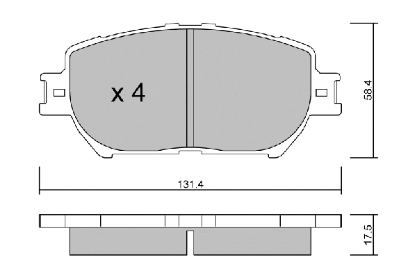 BPTO-1023 AISIN Комплект тормозных колодок, дисковый тормоз (фото 1)