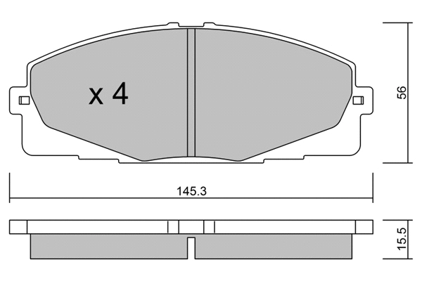 BPTO-1025 AISIN Комплект тормозных колодок, дисковый тормоз (фото 1)