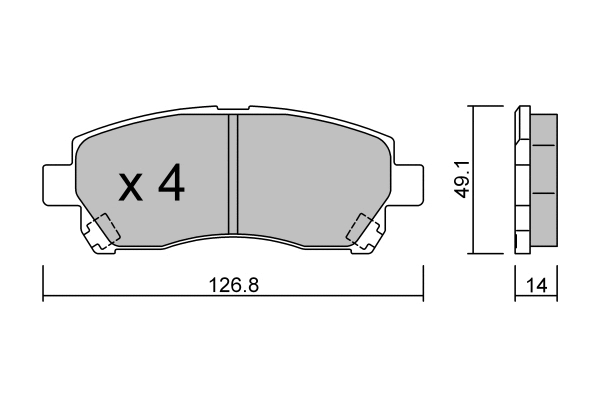 BPTO-1026 AISIN Комплект тормозных колодок, дисковый тормоз (фото 1)