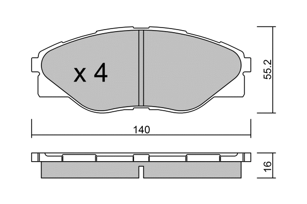 BPTO-1029 AISIN Комплект тормозных колодок, дисковый тормоз (фото 1)