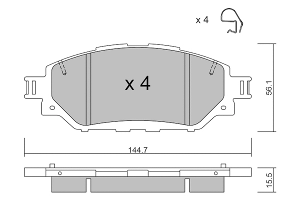 BPTO-1030 AISIN Комплект тормозных колодок, дисковый тормоз (фото 1)