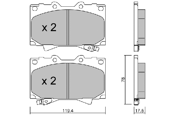 BPTO-1912 AISIN Комплект тормозных колодок, дисковый тормоз (фото 1)