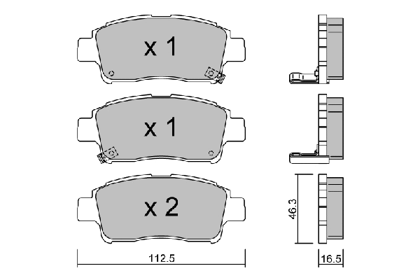 BPTO-1916 AISIN Комплект тормозных колодок, дисковый тормоз (фото 1)