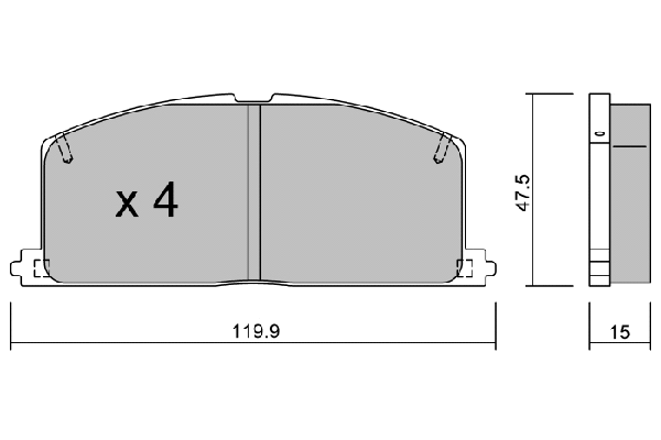 BPTO-1921 AISIN Комплект тормозных колодок, дисковый тормоз (фото 1)