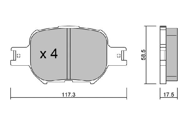 BPTO-1930 AISIN Комплект тормозных колодок, дисковый тормоз (фото 1)