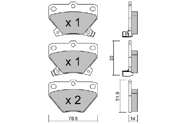 BPTO-2005 AISIN Комплект тормозных колодок, дисковый тормоз (фото 1)