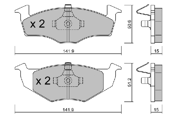 BPVW-1005 AISIN Комплект тормозных колодок, дисковый тормоз (фото 1)