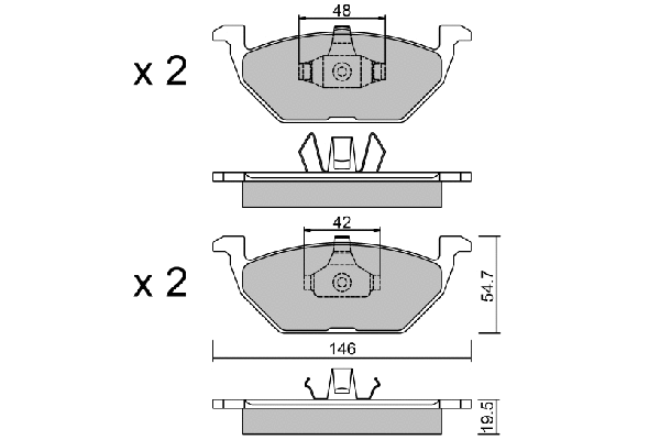 BPVW-1008 AISIN Комплект тормозных колодок, дисковый тормоз (фото 1)