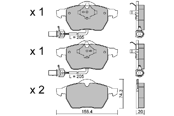 BPVW-1010 AISIN Комплект тормозных колодок, дисковый тормоз (фото 1)