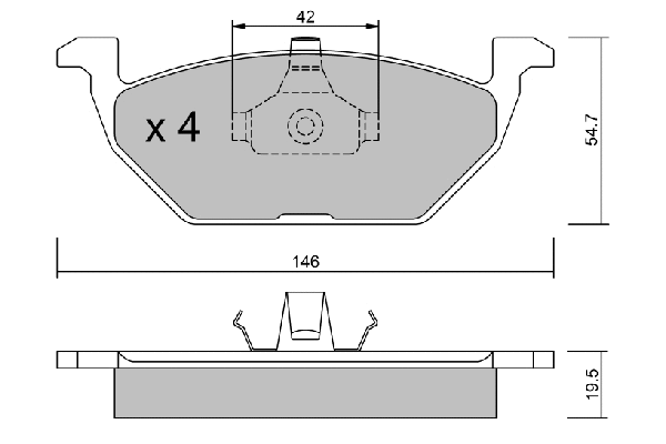 BPVW-1012 AISIN Комплект тормозных колодок, дисковый тормоз (фото 1)