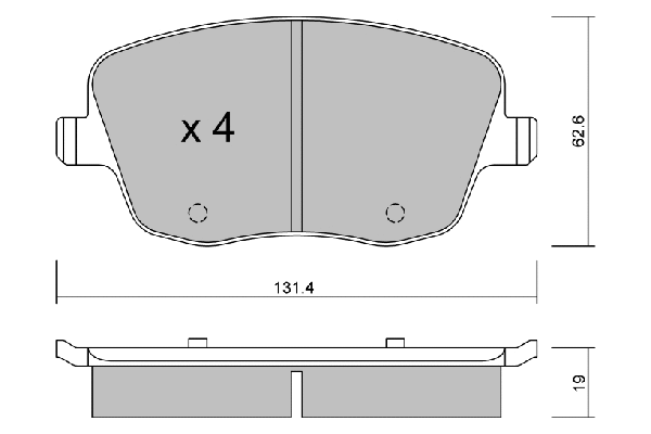 BPVW-1019 AISIN Комплект тормозных колодок, дисковый тормоз (фото 1)