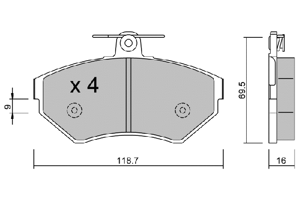 BPVW-1024 AISIN Комплект тормозных колодок, дисковый тормоз (фото 1)