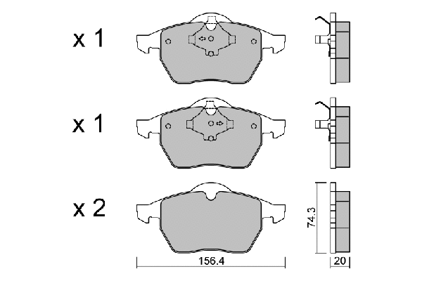 BPVW-1025 AISIN Комплект тормозных колодок, дисковый тормоз (фото 1)