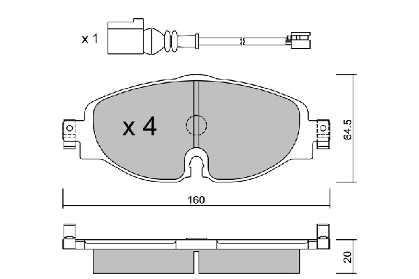 BPVW-1029 AISIN Комплект тормозных колодок, дисковый тормоз (фото 1)