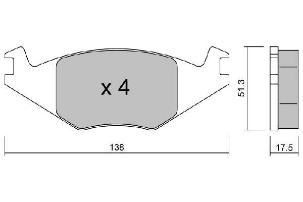 BPVW-1900 AISIN Комплект тормозных колодок, дисковый тормоз (фото 1)