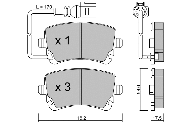 BPVW-2002 AISIN Комплект тормозных колодок, дисковый тормоз (фото 1)