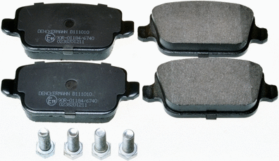 B111010 DENCKERMANN Комплект тормозных колодок, дисковый тормоз (фото 1)