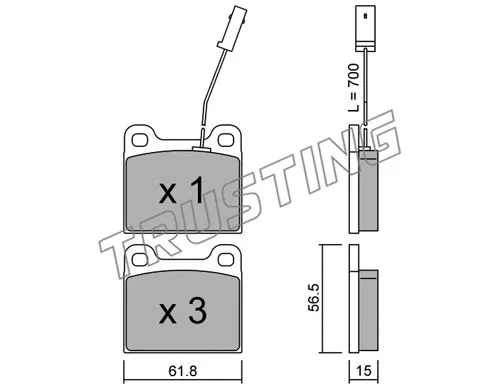 003.3 TRUSTING Комплект тормозных колодок, дисковый тормоз (фото 1)