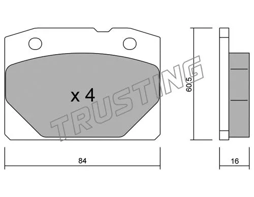 008.0 TRUSTING Комплект тормозных колодок, дисковый тормоз (фото 1)