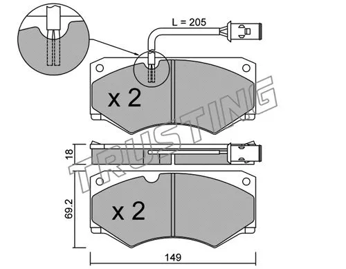 016.2 TRUSTING Комплект тормозных колодок, дисковый тормоз (фото 1)