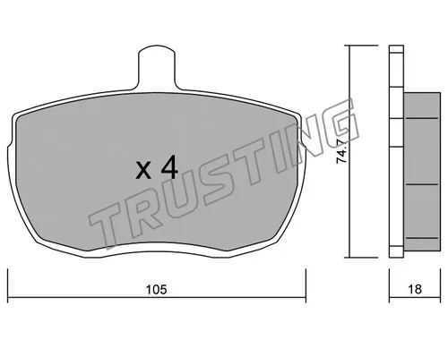 018.0 TRUSTING Комплект тормозных колодок, дисковый тормоз (фото 1)