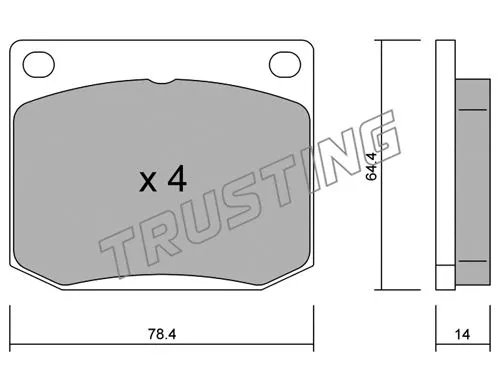 020.1 TRUSTING Комплект тормозных колодок, дисковый тормоз (фото 1)