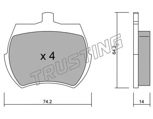 021.0 TRUSTING Комплект тормозных колодок, дисковый тормоз (фото 1)