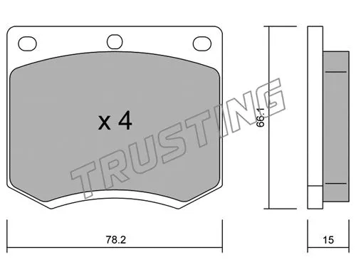025.0 TRUSTING Комплект тормозных колодок, дисковый тормоз (фото 1)