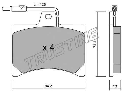 027.0 TRUSTING Комплект тормозных колодок, дисковый тормоз (фото 1)