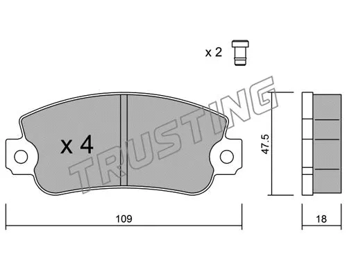 035.1 TRUSTING Комплект тормозных колодок, дисковый тормоз (фото 1)