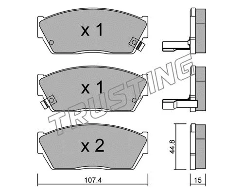 056.2 TRUSTING Комплект тормозных колодок, дисковый тормоз (фото 1)