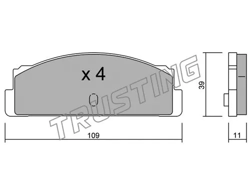 088.0 TRUSTING Комплект тормозных колодок, дисковый тормоз (фото 1)