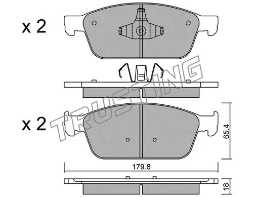 1005.0 TRUSTING Комплект тормозных колодок, дисковый тормоз (фото 1)
