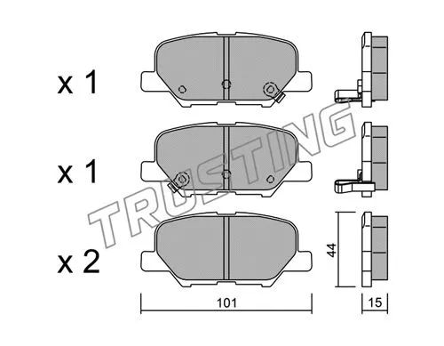 1011.0 TRUSTING Комплект тормозных колодок, дисковый тормоз (фото 1)