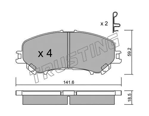 1034.0 TRUSTING Комплект тормозных колодок, дисковый тормоз (фото 1)