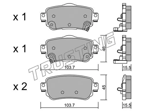 1035.0 TRUSTING Комплект тормозных колодок, дисковый тормоз (фото 1)