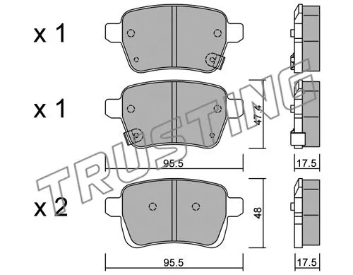 1036.0 TRUSTING Комплект тормозных колодок, дисковый тормоз (фото 1)