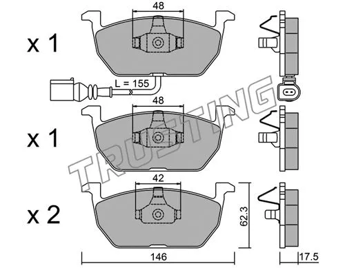 1052.0 TRUSTING Комплект тормозных колодок, дисковый тормоз (фото 1)