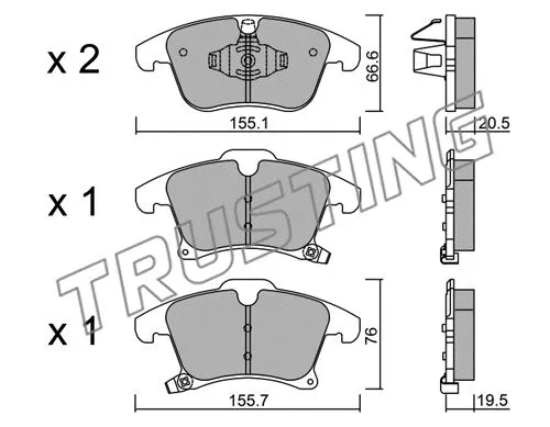 1063.0 TRUSTING Комплект тормозных колодок, дисковый тормоз (фото 1)