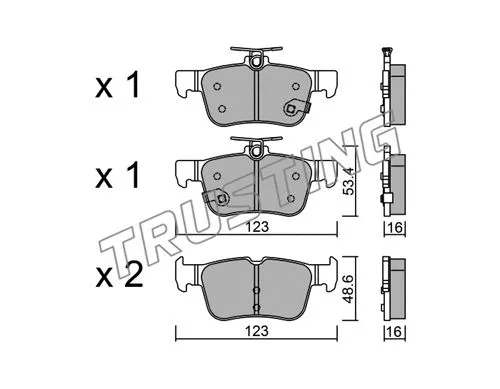 1064.0 TRUSTING Комплект тормозных колодок, дисковый тормоз (фото 1)