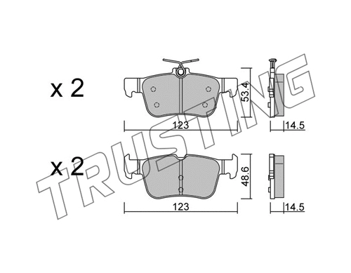 1064.2 TRUSTING Комплект тормозных колодок, дисковый тормоз (фото 1)