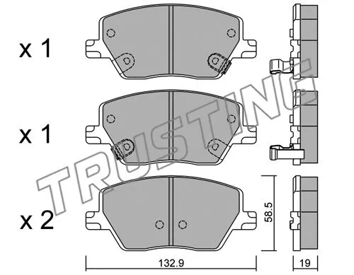 1103.0 TRUSTING Комплект тормозных колодок, дисковый тормоз (фото 1)