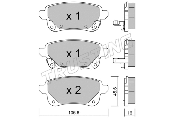 1112.1 TRUSTING Комплект тормозных колодок, дисковый тормоз (фото 1)