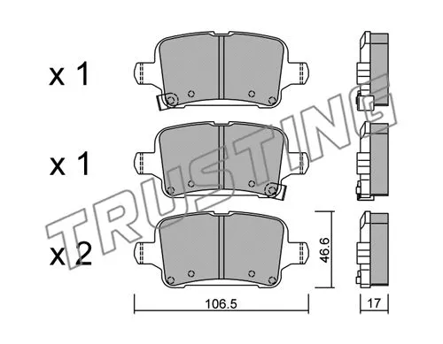 1116.0 TRUSTING Комплект тормозных колодок, дисковый тормоз (фото 1)