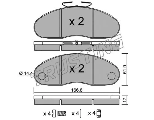 113.1 TRUSTING Комплект тормозных колодок, дисковый тормоз (фото 1)