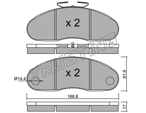 113.2 TRUSTING Комплект тормозных колодок, дисковый тормоз (фото 1)