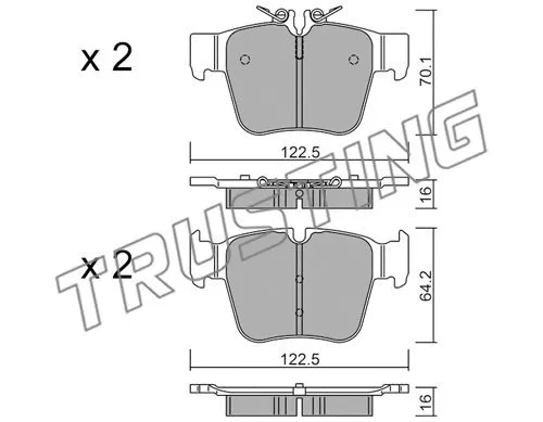 1135.0 TRUSTING Комплект тормозных колодок, дисковый тормоз (фото 1)