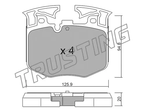 1146.0 TRUSTING Комплект тормозных колодок, дисковый тормоз (фото 1)